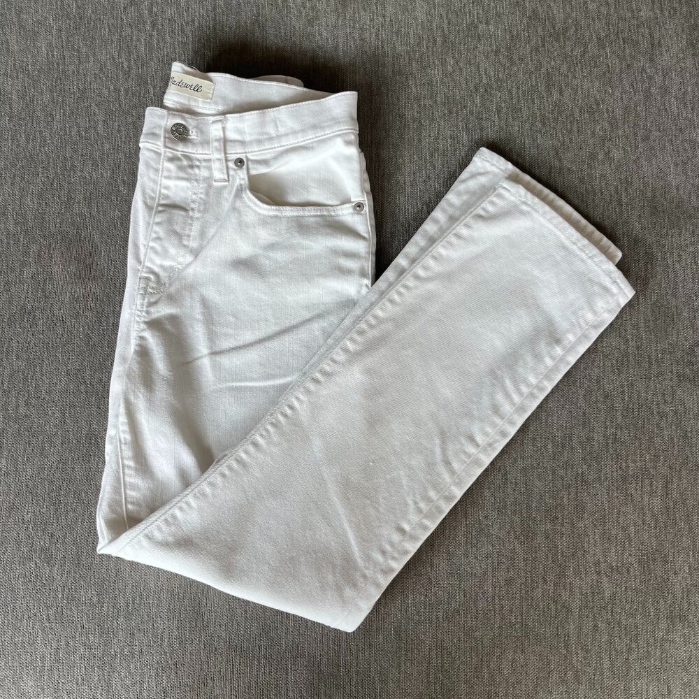 Madewell Straight Crop Denim Jean in Pure White